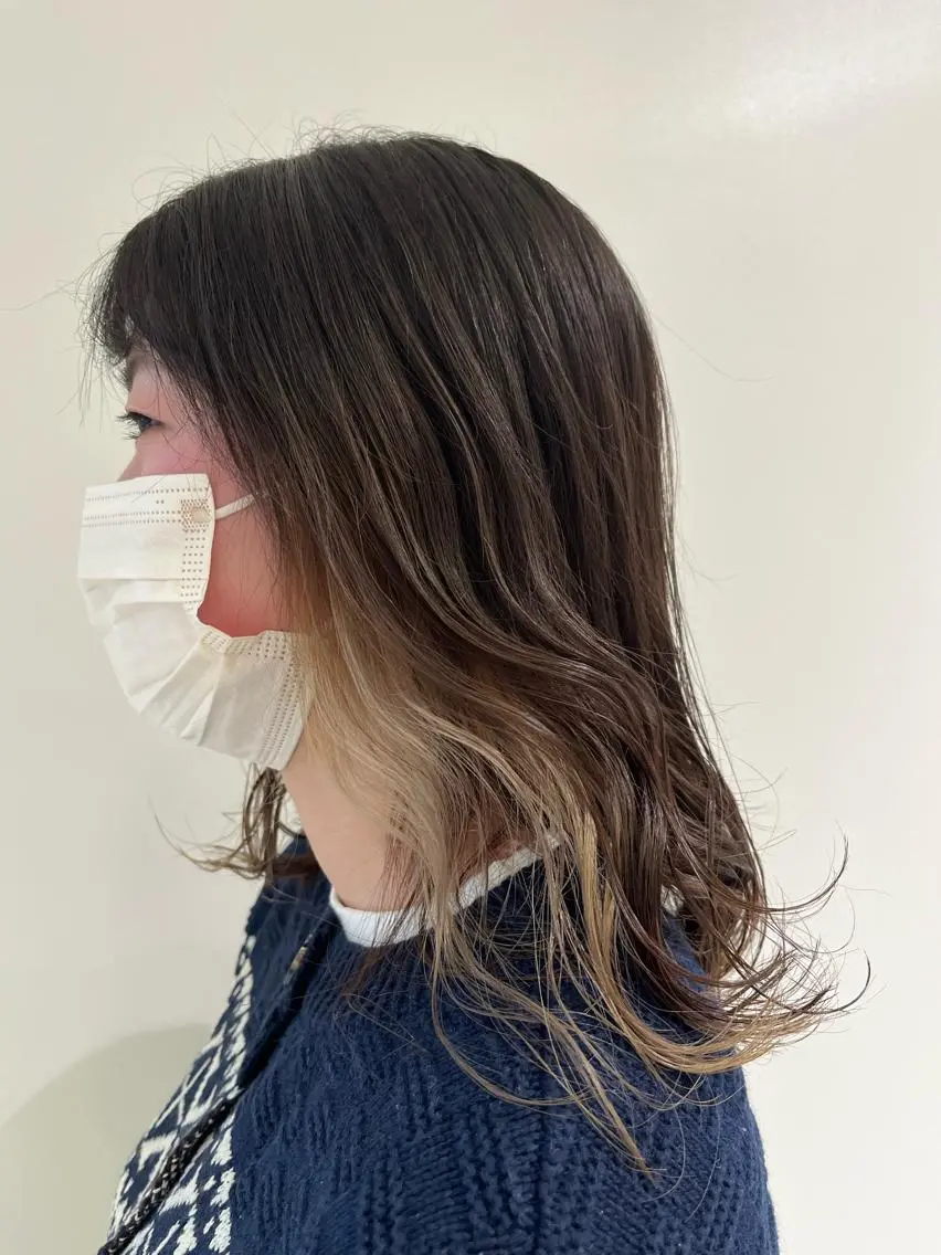 セミロング ヘアカラー トリートメント EARTH長岡 🌼渡辺まい🌼のヘアスタイル