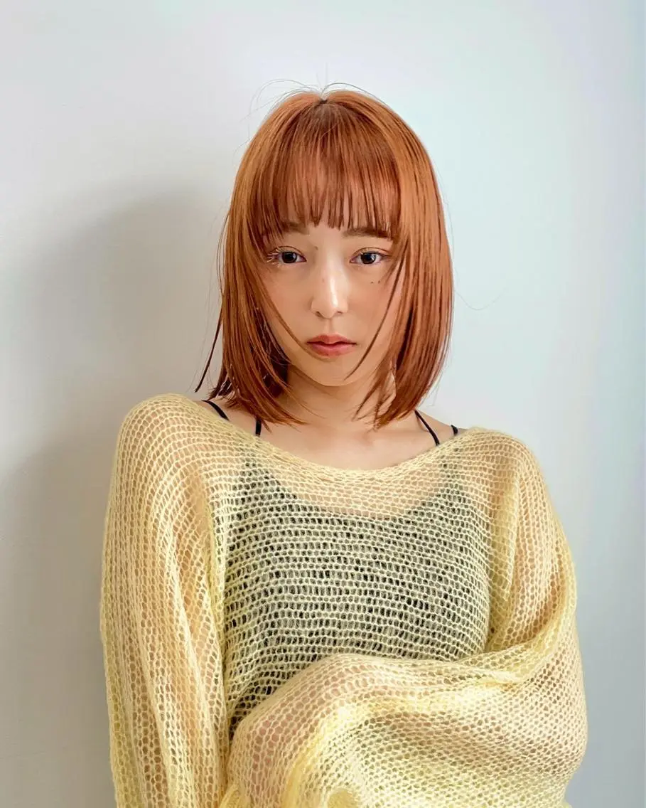 ミディアム カラー パーマウルフショート 濱田匠のヘアスタイル