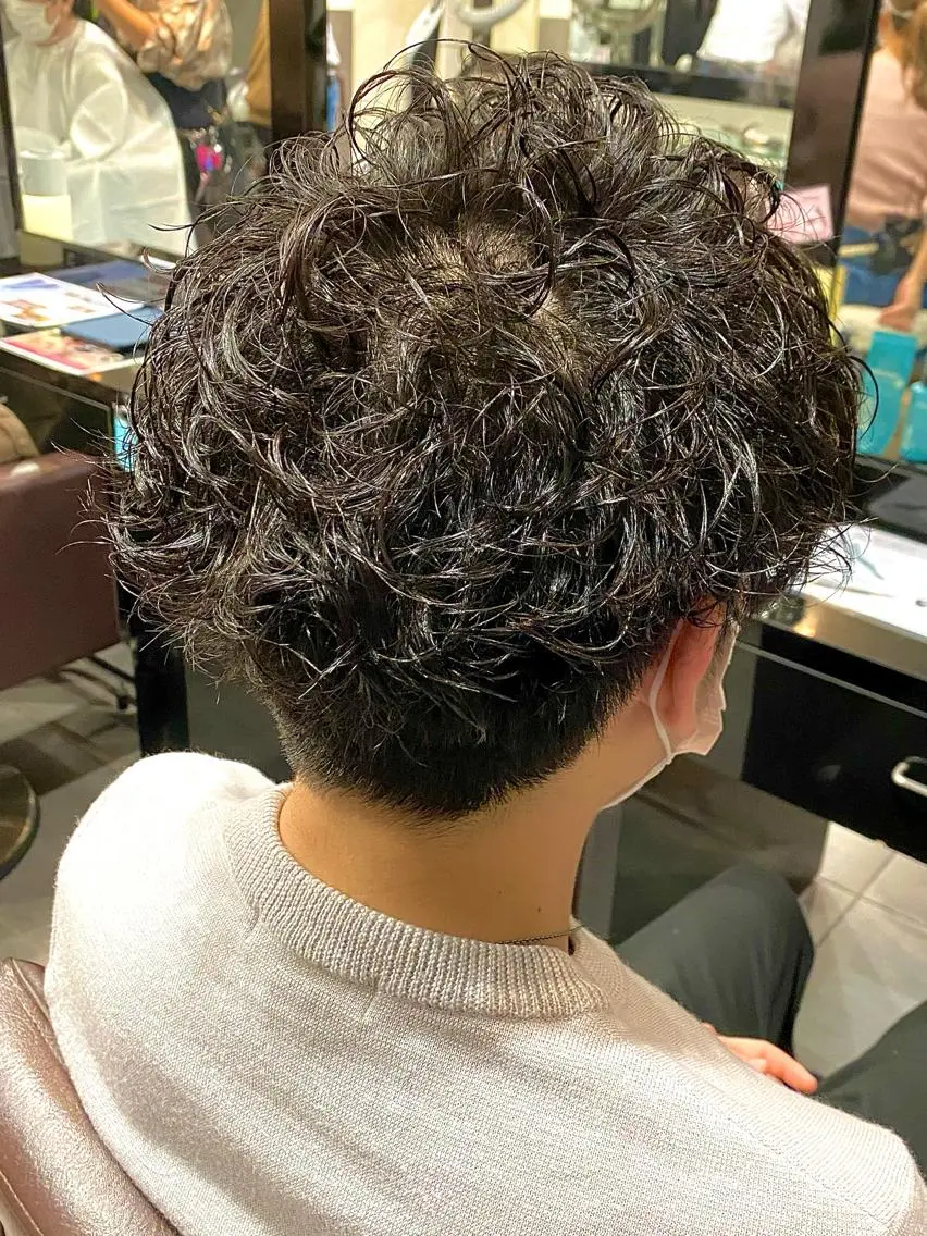 パーマ メンズ カット パーマ ⭕️メンズパーマ⭕️ 山口 裕太郎のヘアスタイル
