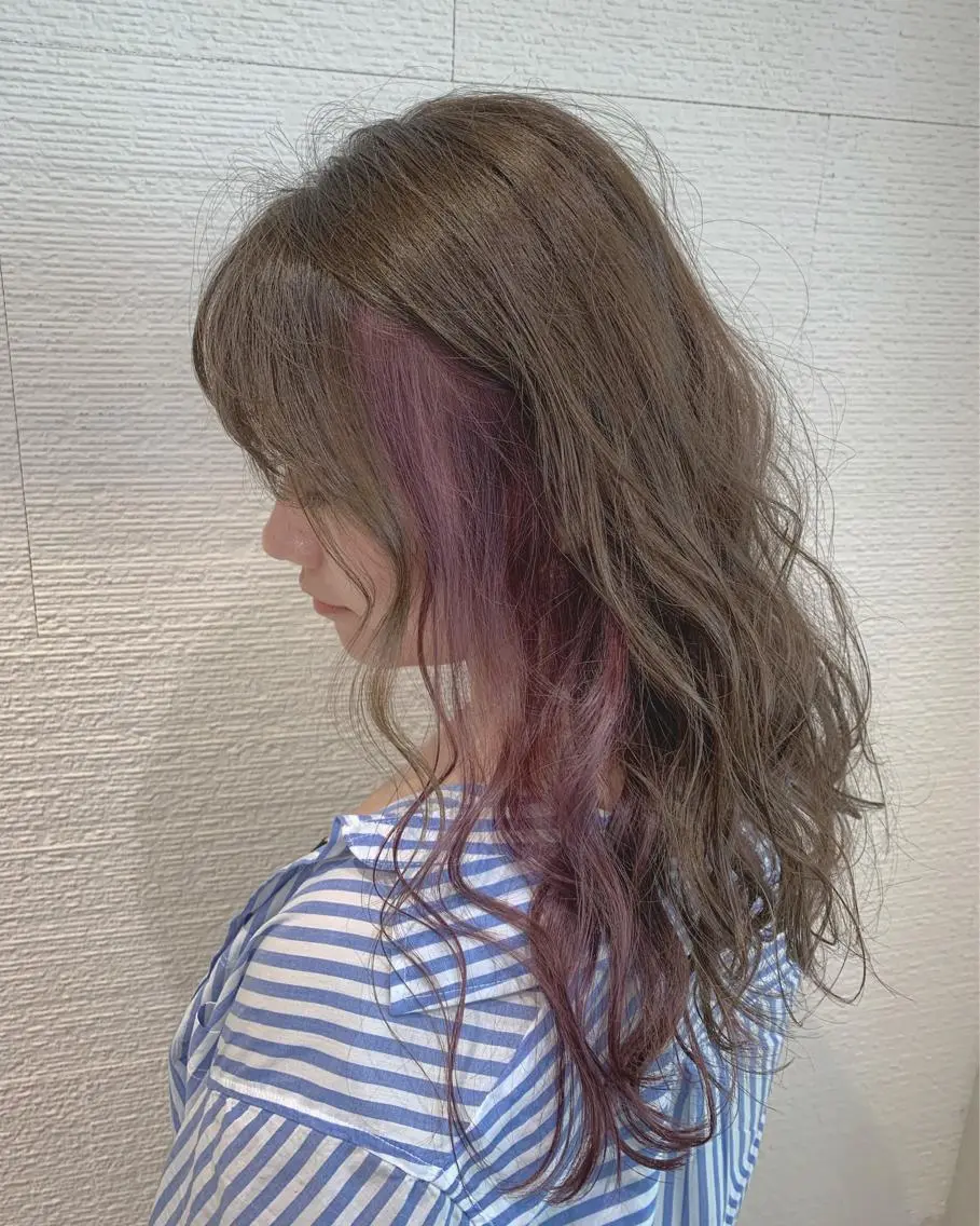 ロング カラー ヘアアレンジ 白髪ぼかしハイライト 茗荷谷駅徒歩2分のヘアスタイル