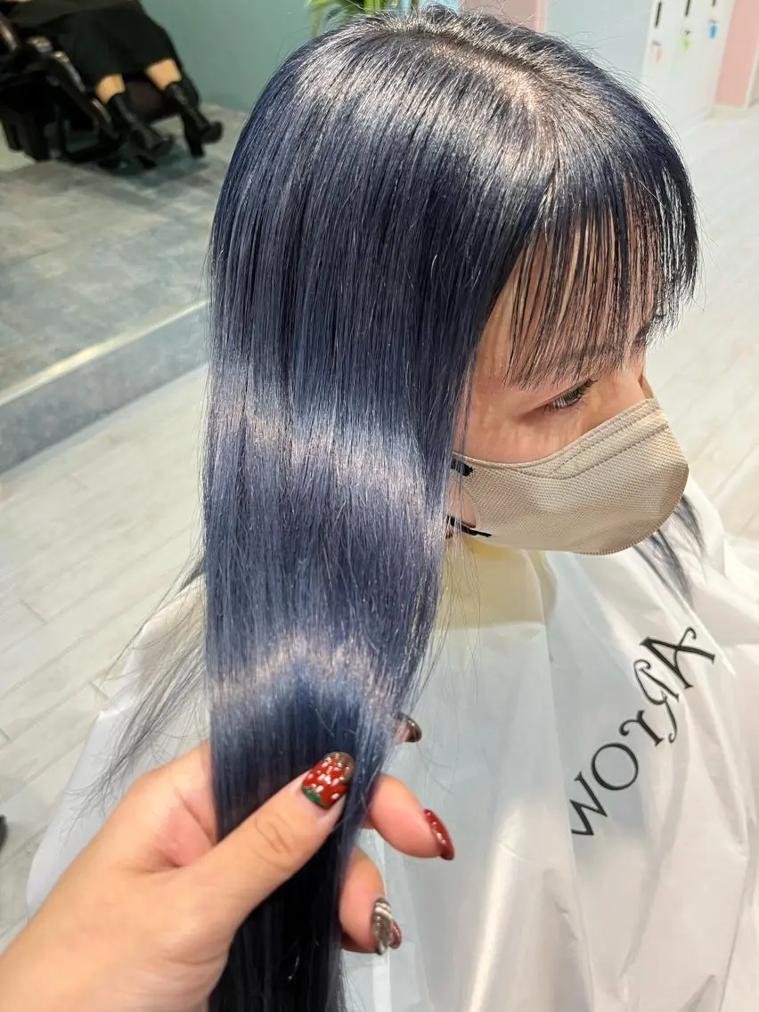 カラー ブリーチ ネイビーカラー ✨️💎山口 真依💎✨️のヘアスタイル