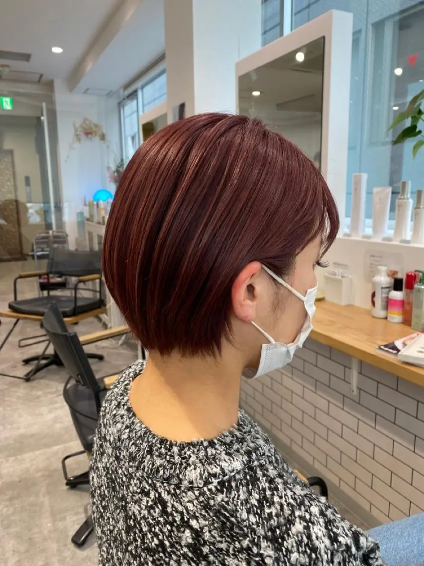 ショート カラー ショートボブ ラベンダーカラー ラベンダーピンク ピンクカラー ボブ カット ヘアカラー JILBLAN京都 ショート/ハイライトのヘアスタイル