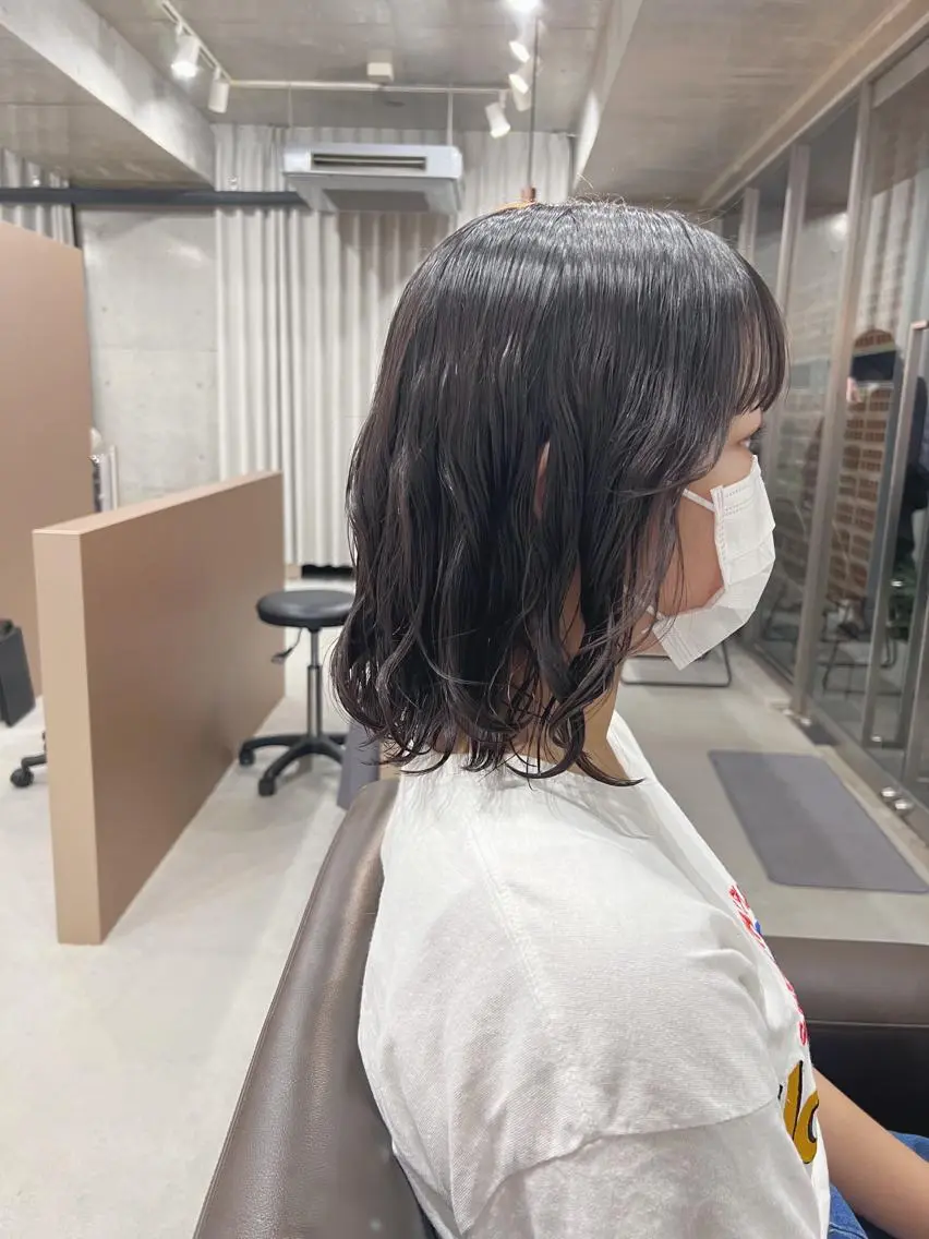 パーマ カット ヘアカラー パーマ ボブパーマコテ巻き風 パーマNo1深江秀平のヘアスタイル