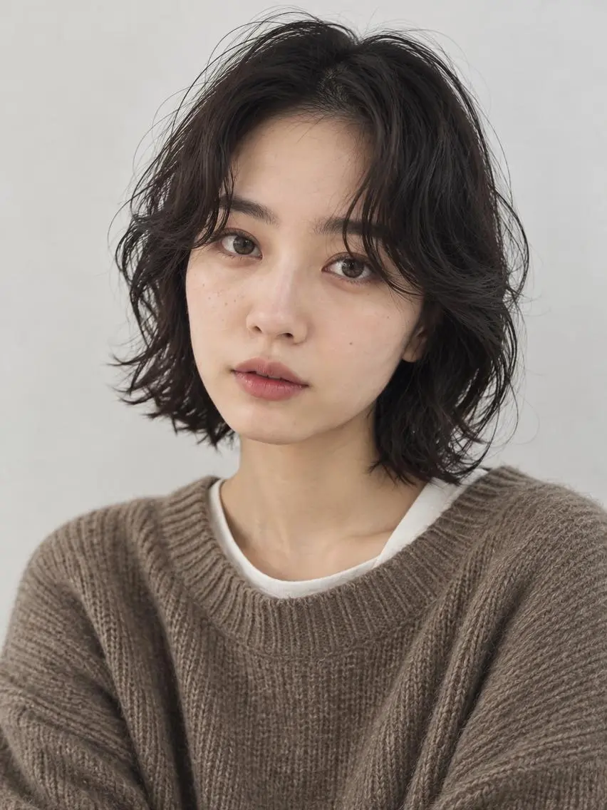 ミディアム パーマ 韓国風カラー くせ毛 髪質改善 韓国風ヘア 縮毛矯正 カット ヘアカラー パーマ "オトナ髪”/ LAKA TOCCAのヘアスタイル