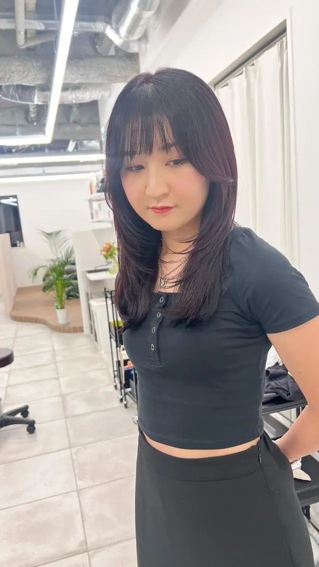 セミロング カラー カット ヘアカラー トリートメント 赤みゼロ/透明感 カラー🌿KANTAのヘアスタイル