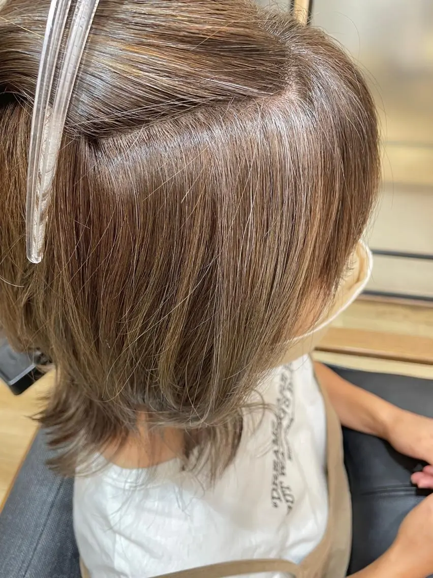 ミディアム ショートボブ ボブ ハイライト 髪質改善 シノハラ ガクト ショート/白髪ぼかしのヘアスタイル