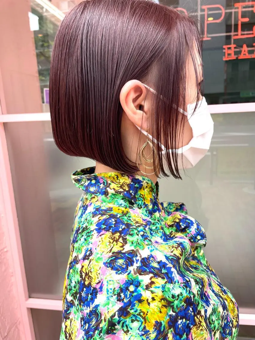 ミディアム ピンクブラウン Ebihara Satomiのヘアスタイル