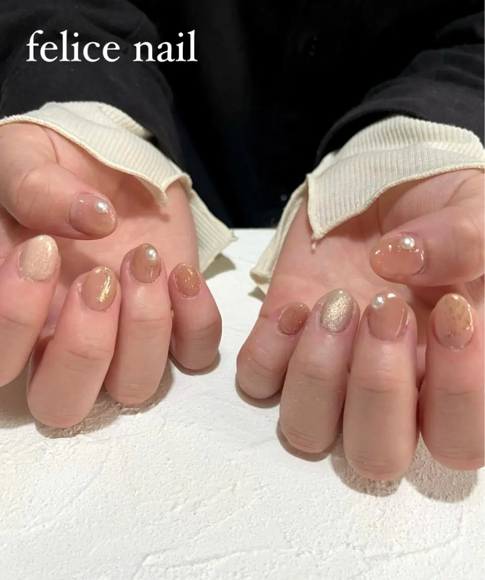 ネイル ガーリー ショートネイル felice nailのネイルデザイン