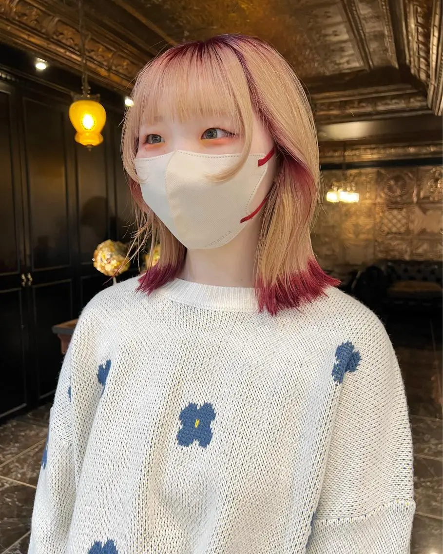 ミディアム カラー カット ヘアカラー 圧倒的デザイン力 店長🎨RENAのヘアスタイル