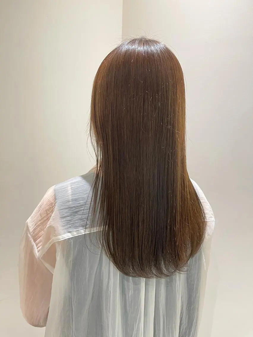 ロング 蜂須賀🐝縮毛矯正 ストレートパーマのヘアスタイル