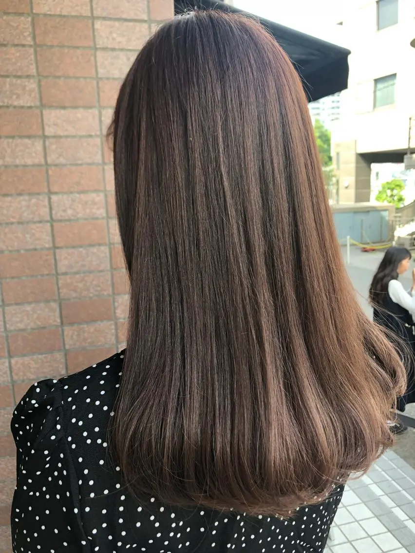 セミロング アッシュ 縮毛矯正の達人 ☆ 松本のヘアスタイル
