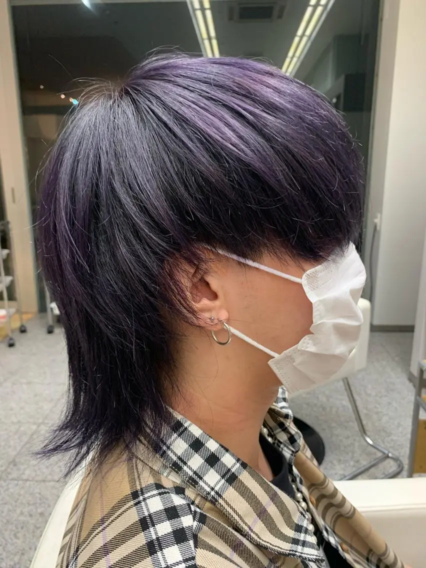 ミディアム カラー ブルーカラー ブルーバイオレット バイオレットカラー ヘアカラー 🦄カラー指名No. 1 hayane🦄のヘアスタイル