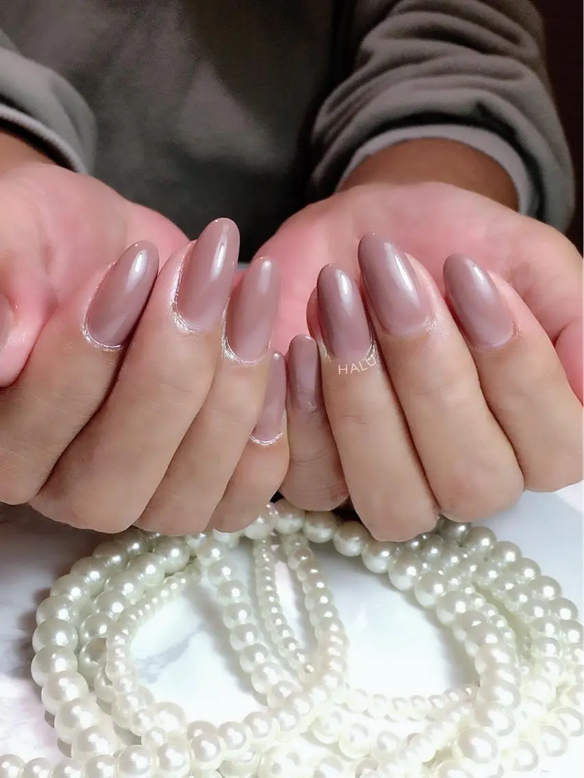 ネイル ブラウン ニュアンスネイル HALU ハルのネイルデザイン