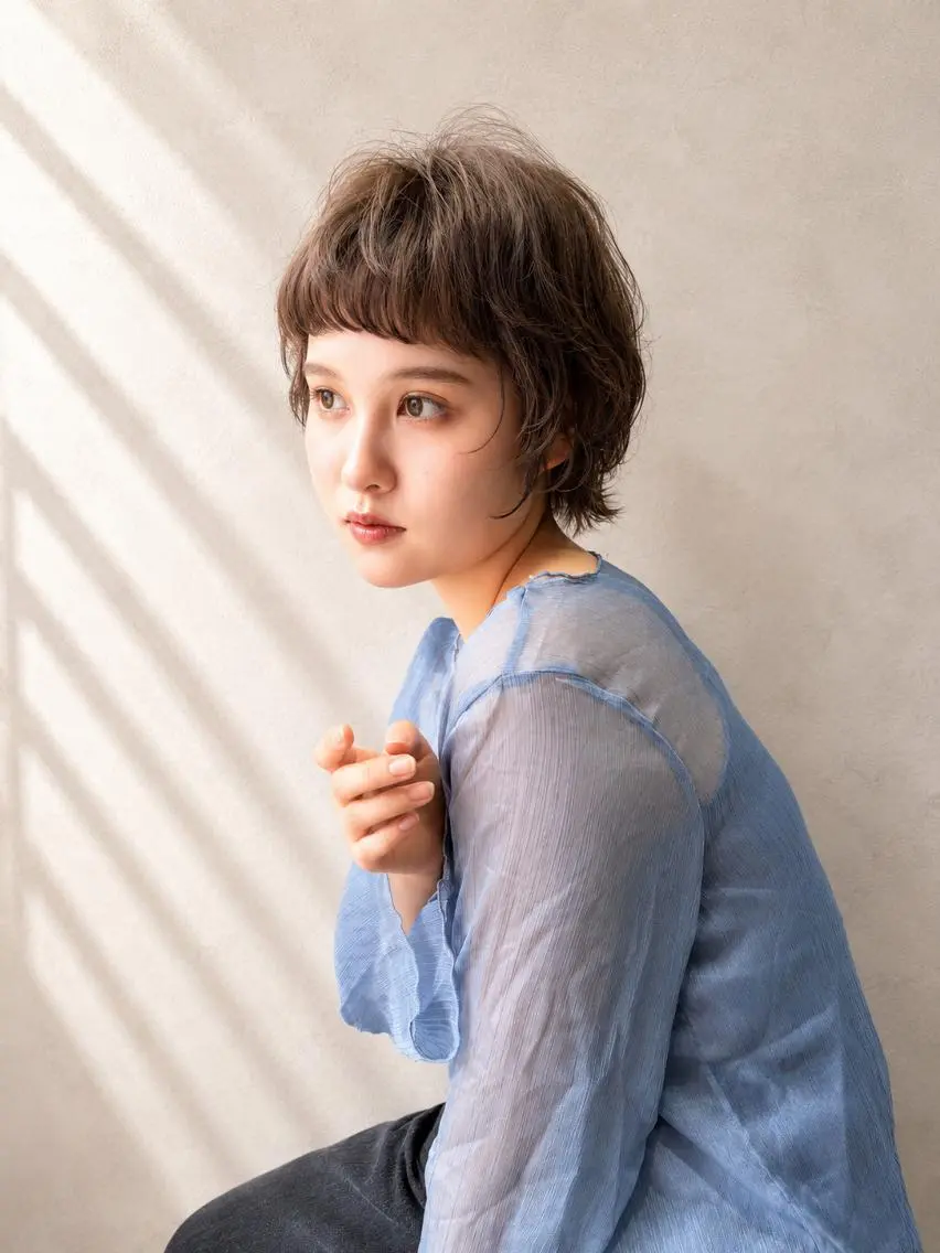 ショート 顔周りカット ショートヘア 小顔カット カット ヘアカラー トリートメント 鶴ヶ峰×ショートボブ 白髪ぼかし 村井祐介のヘアスタイル