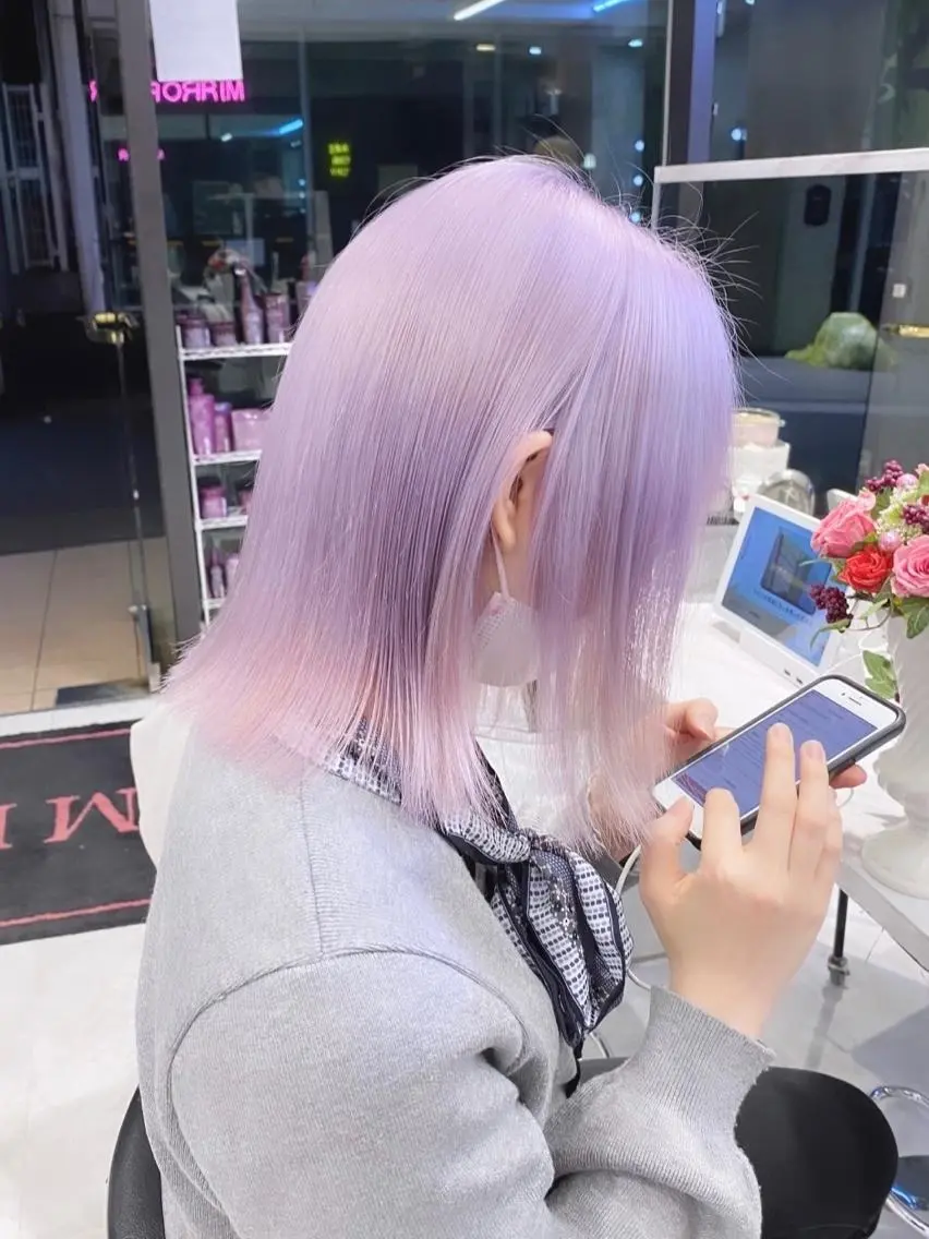 ショート カラー パーマ ヘアアレンジ メンズ キッズ ネイル マツエク・マツパ アイブロウ ラベンダーカラー ラベンダーピンク ピンクカラー カラーマツエク ピンク ハイトーンNo.1 👩🏼NaGiSaのヘアスタイル