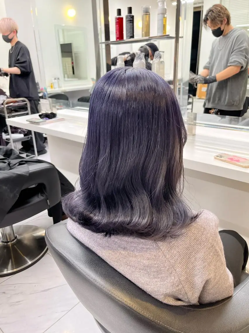 ミディアム ヘアカラー トリートメント ヘッドスパ ヘアセット 寒色/ベージュヘア ブリーチありMiOのヘアスタイル