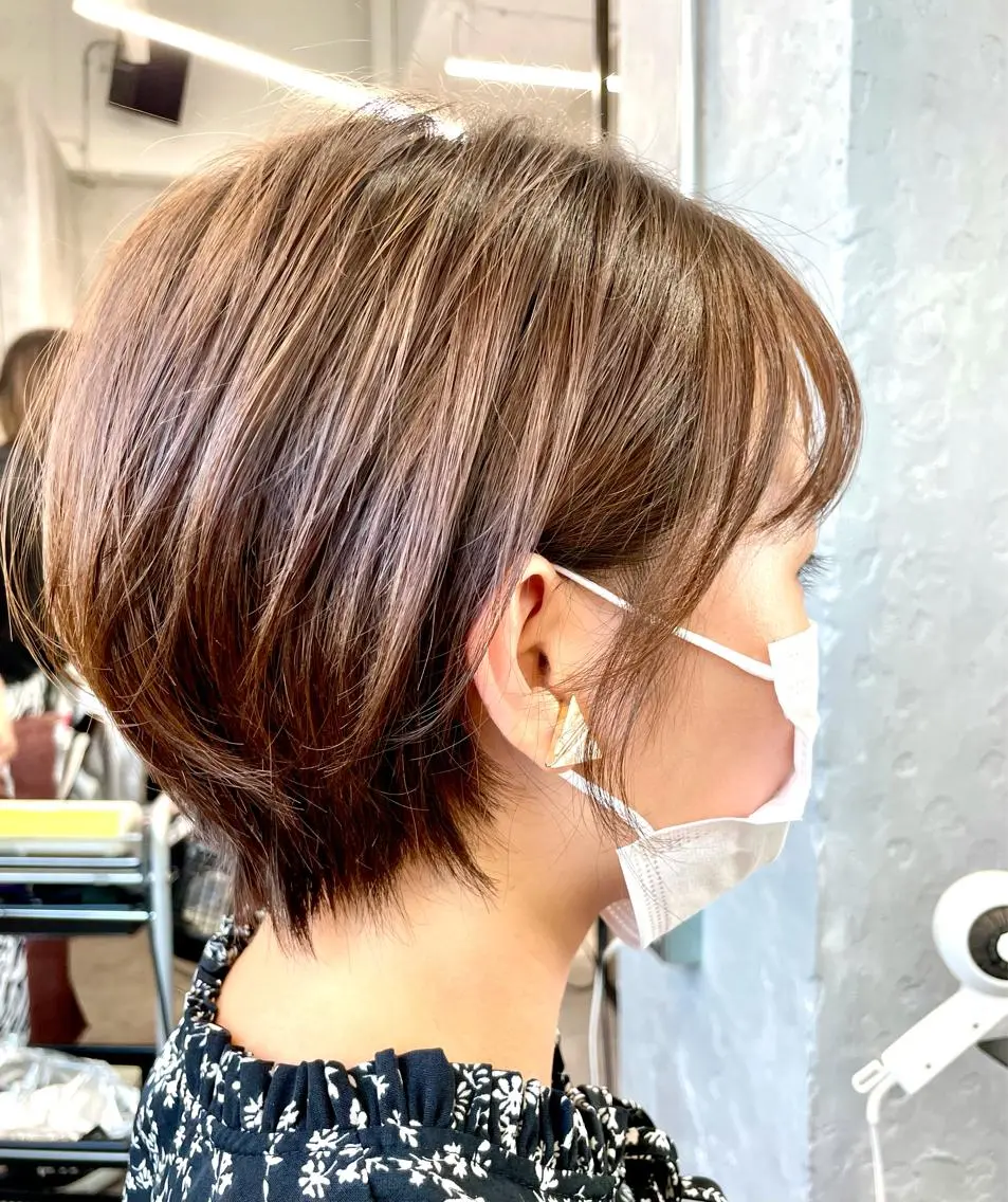 ショート カラー カット ヘアカラー トリートメント 色気レイヤー& ショートはお任せ🌟のヘアスタイル