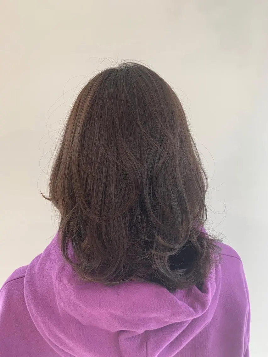 ミディアム カラー パーマ ヘアアレンジ 加藤 綾華のヘアスタイル