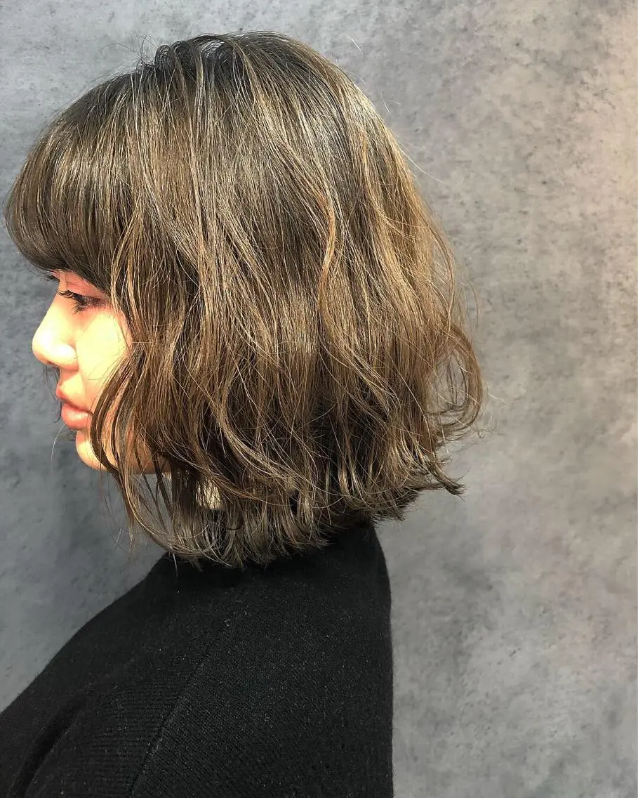 セミロング カラー ヘアアレンジ メンズ キッズ ネイル マツエク・マツパ 透明感カラー🤎 ゆりのヘアスタイル