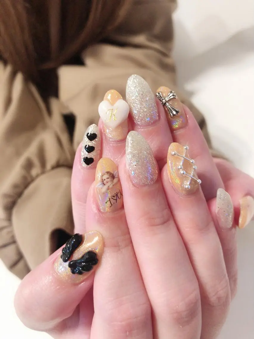 ネイル オレンジ ハンドネイル * haruのネイルデザイン