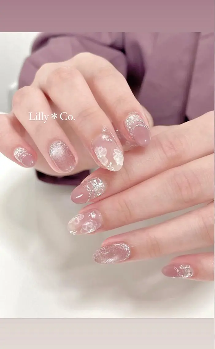 ネイル 桜ネイル フラワーネイル ハンドネイル ハンドケア Lilly Co.のネイルデザイン