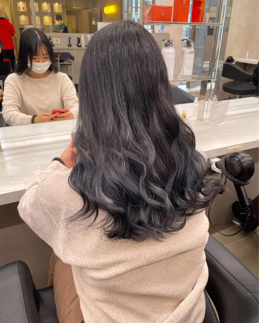 ミディアム カラー パーマ ヘアアレンジ メンズ キッズ ネイル マツエク・マツパ アイブロウ 🦋縮毛/韓国レイヤ ー/透明感カラー🦋のヘアスタイル