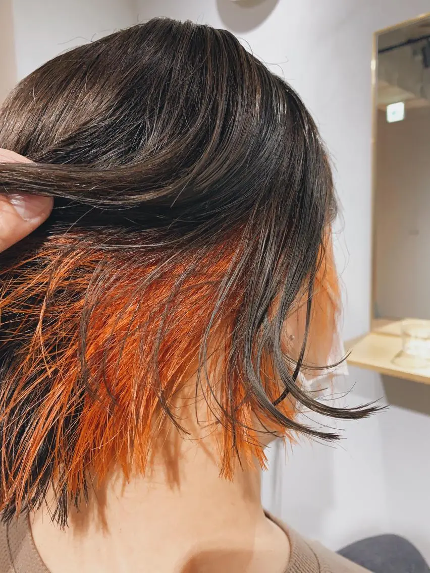 ミディアム カラー ヘアアレンジ ボブパーマコテ巻き風 パーマNo1深江秀平のヘアスタイル
