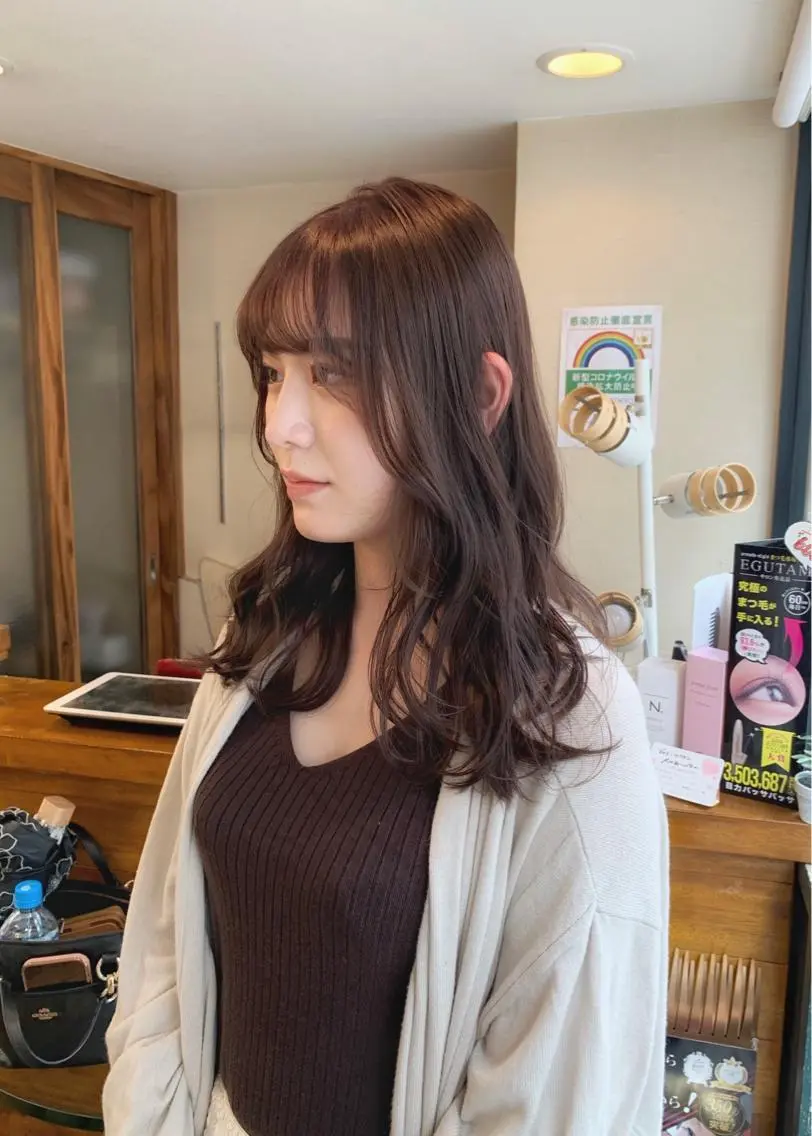 セミロング カラー ブリーチ ブリーチなしカラー ヘアカラー トリートメント 矢野 晃平のヘアスタイル