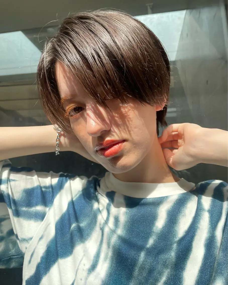 ショート カラー ショートボブ ハンサムショート ブリーチ ケアブリーチ ハイライトカラー カット ヘアカラー KEPKA ヤマグチ 天神 今泉のヘアスタイル
