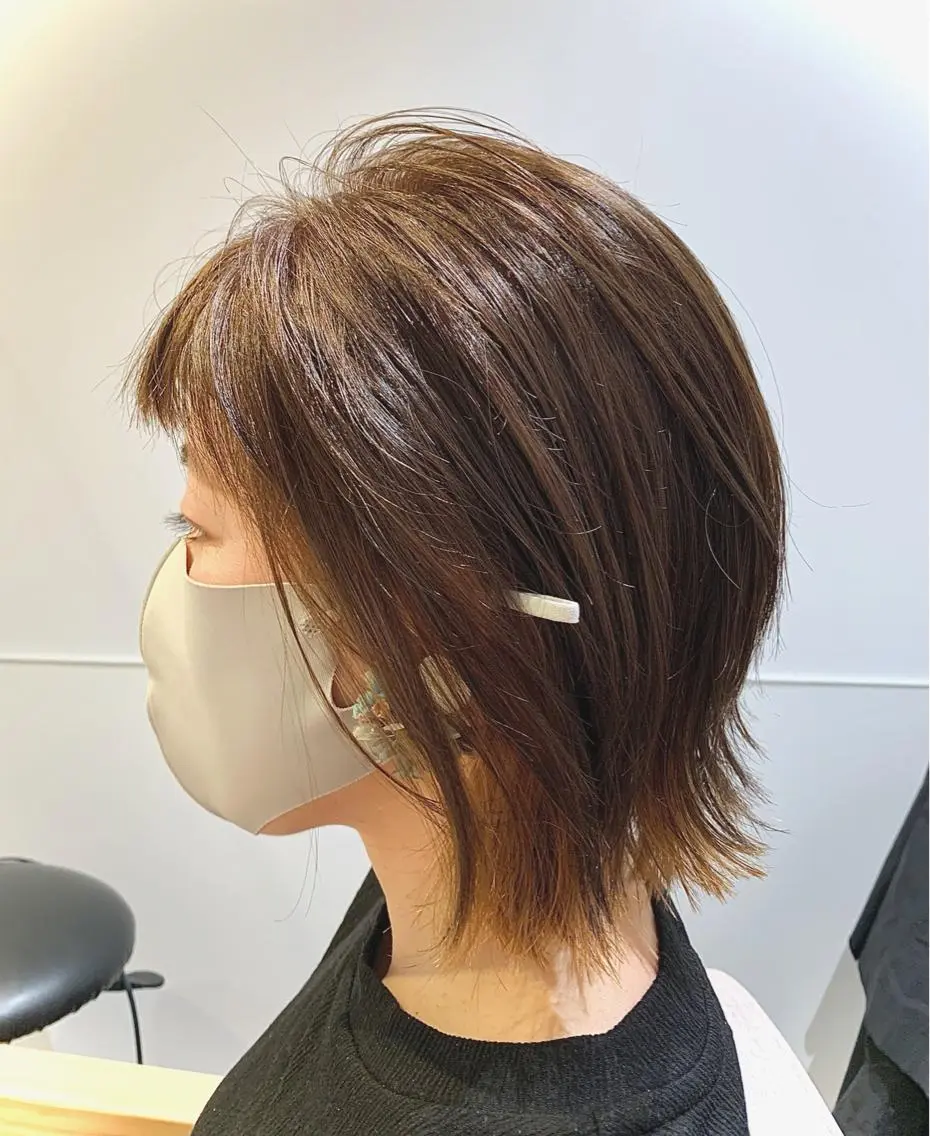 ミディアム カラー ヘアアレンジ ベージュカラー ブラウンカラー インナーカラー カット ヘアカラー トリートメント 透明感カラー ボブ 髪と心を整える美容師のヘアスタイル