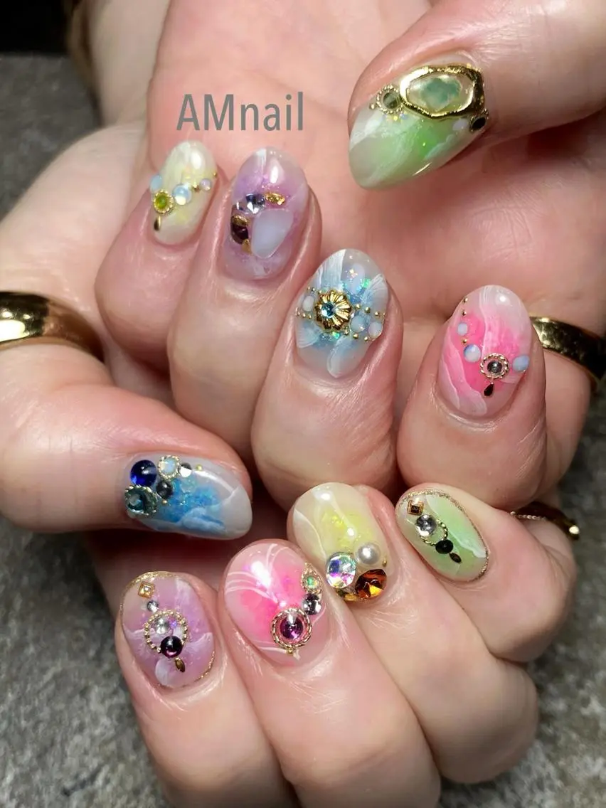 ネイル アートネイル 持ち込み ハンドネイル Am:nail 柏 SUE（スゥ）のネイルデザイン