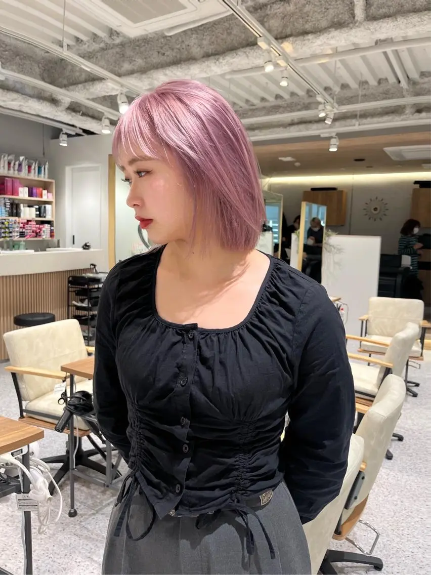 ショート カラー ピンクカラー ヘアセット🎀パーマ Tsubasaのヘアスタイル