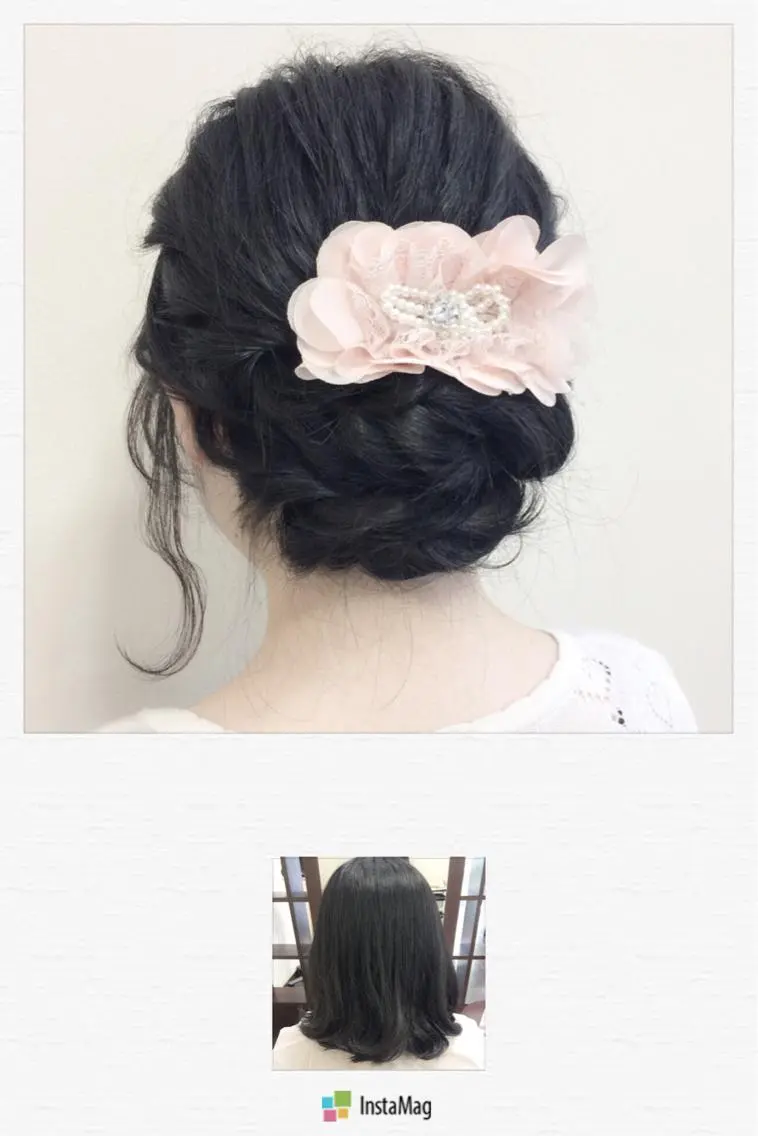 ミディアム ヘアアレンジ ボブ 沢田 瞳のヘアスタイル