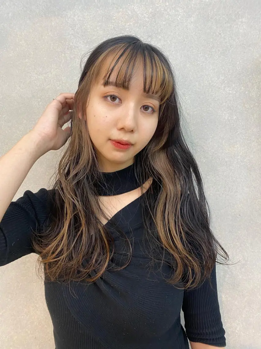 ロング カラー インナーカラー 顔周りカット/透明感 カラー✂️MEIのヘアスタイル