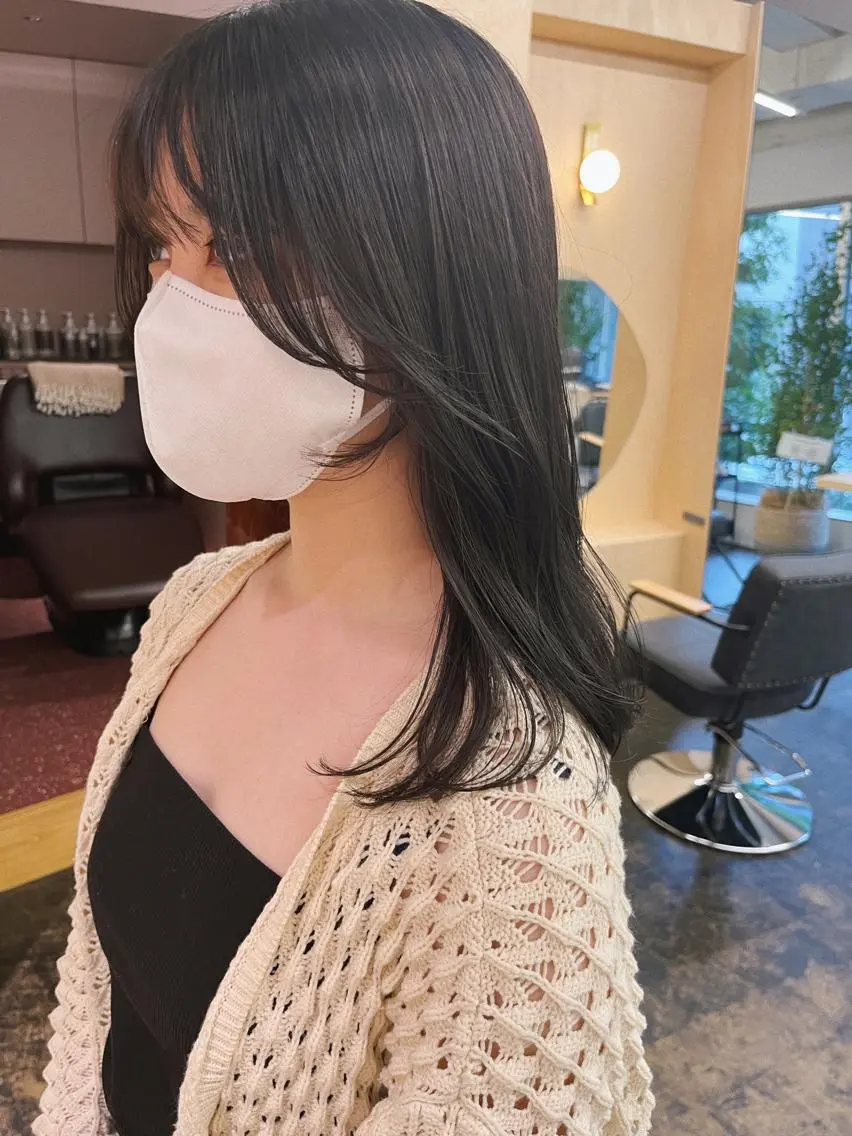ミディアム 韓国風ヘア カット 西山 紗耶香🪽 透明感カラー/ボブのヘアスタイル