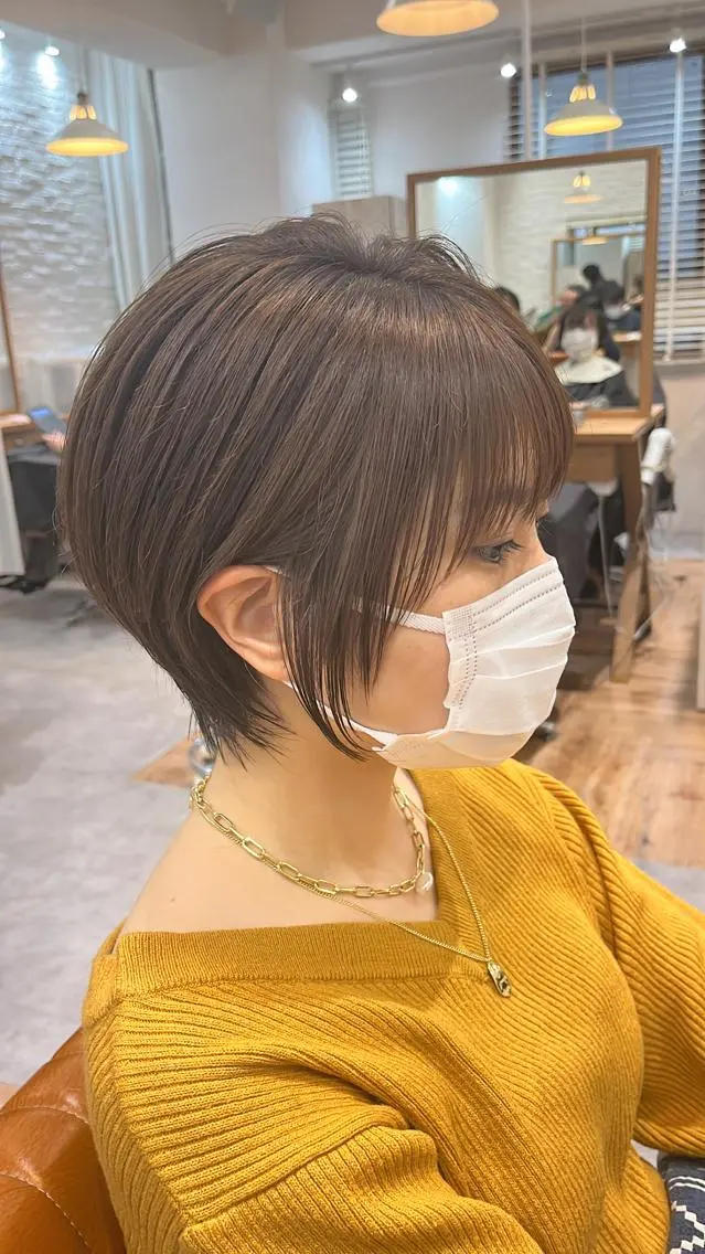 ショート カラー ショートボブ 丸みショート ボブ くびれヘア ショートヘア カット ヘアカラー 襟足でお悩みの方✂︎ くびれ職人ハシモトのヘアスタイル