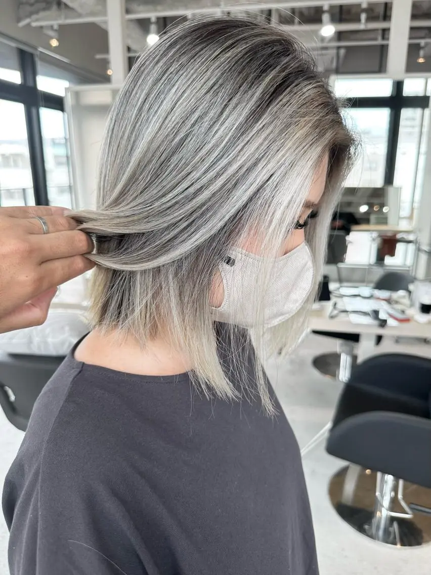 ミディアム カラー パーマ ヘアカラー トリートメント 井上 一平のヘアスタイル