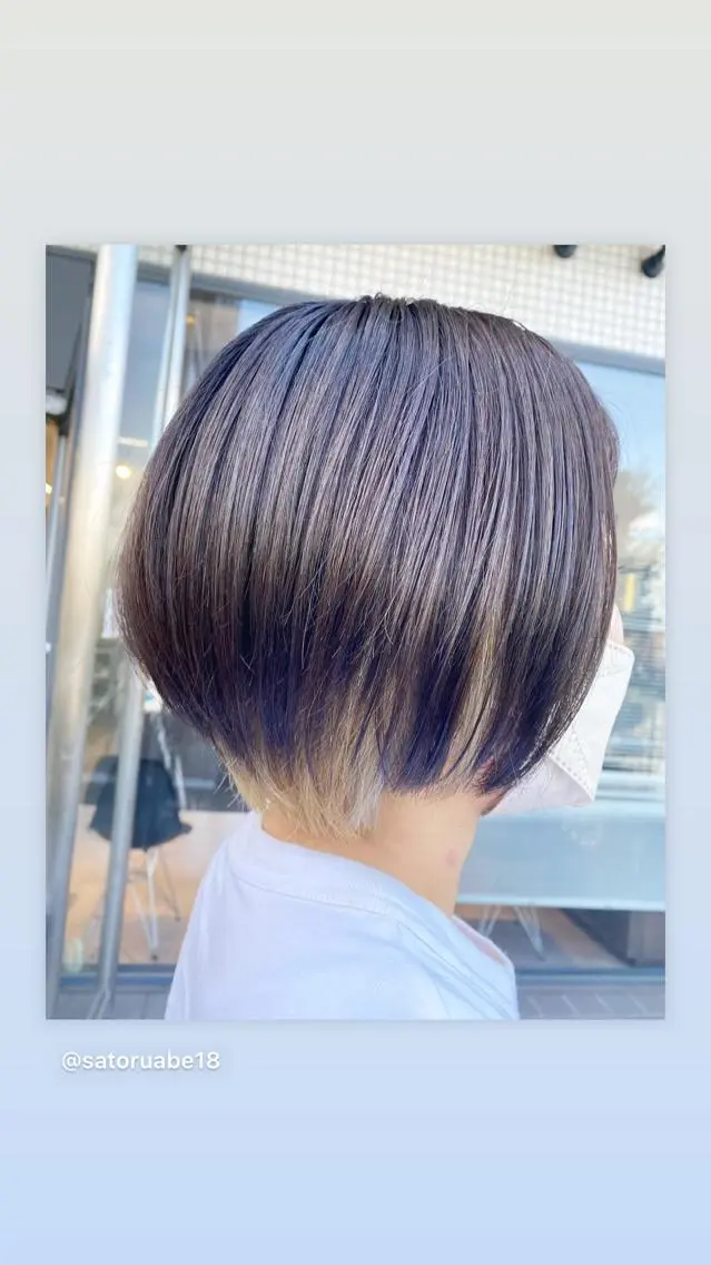 ショート カラー ブリーチ インナーカラー ショートヘア ✨似合わせカラー 阿部賢✨のヘアスタイル