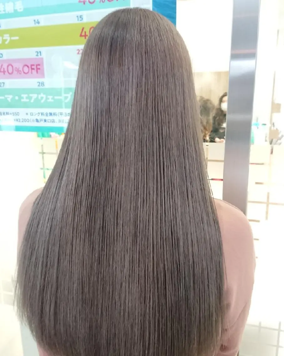 ロング カラー ブリーチ グレージュ ウルフカット/デザイ ンカラー/あらげのヘアスタイル
