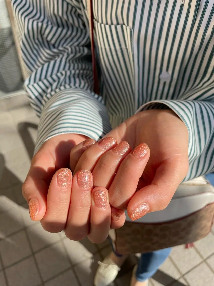 ネイル ラメ(グリッター) オレンジ liln nail /NATSUMIのネイルデザイン