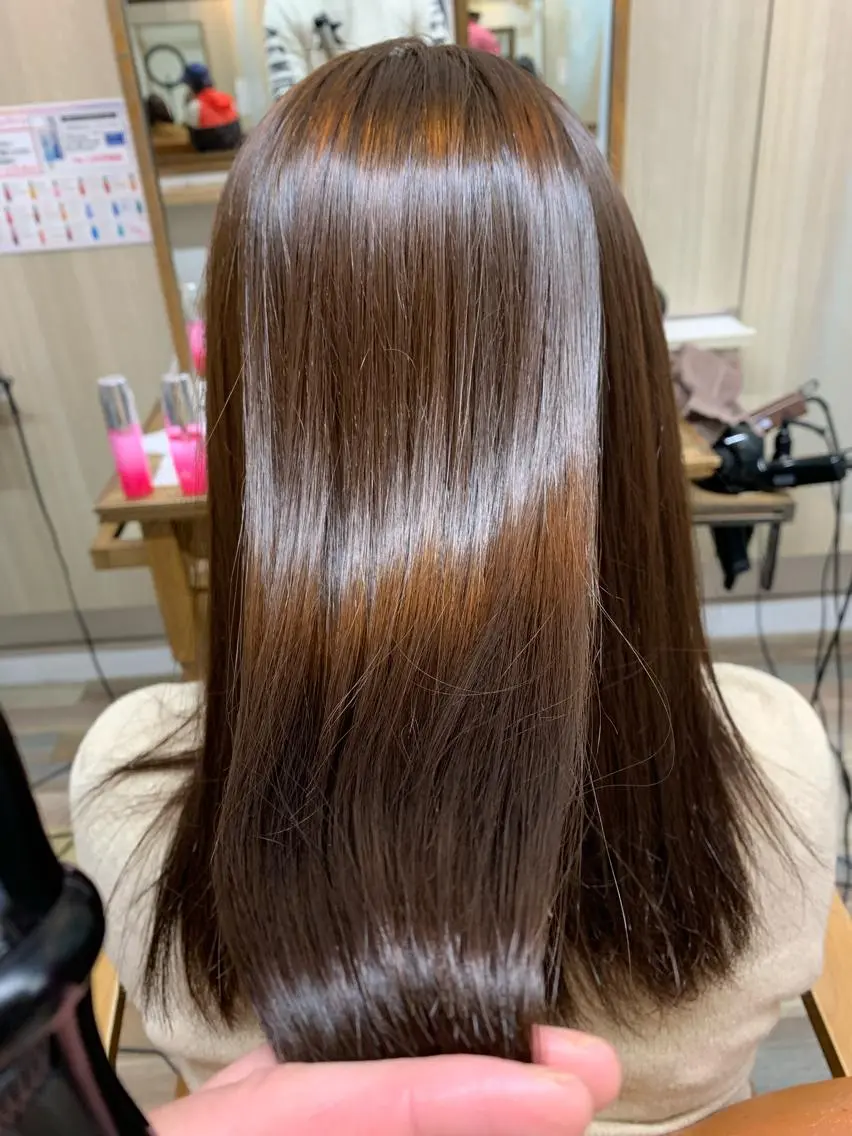 セミロング メンズ メンズブリーチ 縮毛矯正 乾かすだけでまとまる 髪質改善✨のヘアスタイル