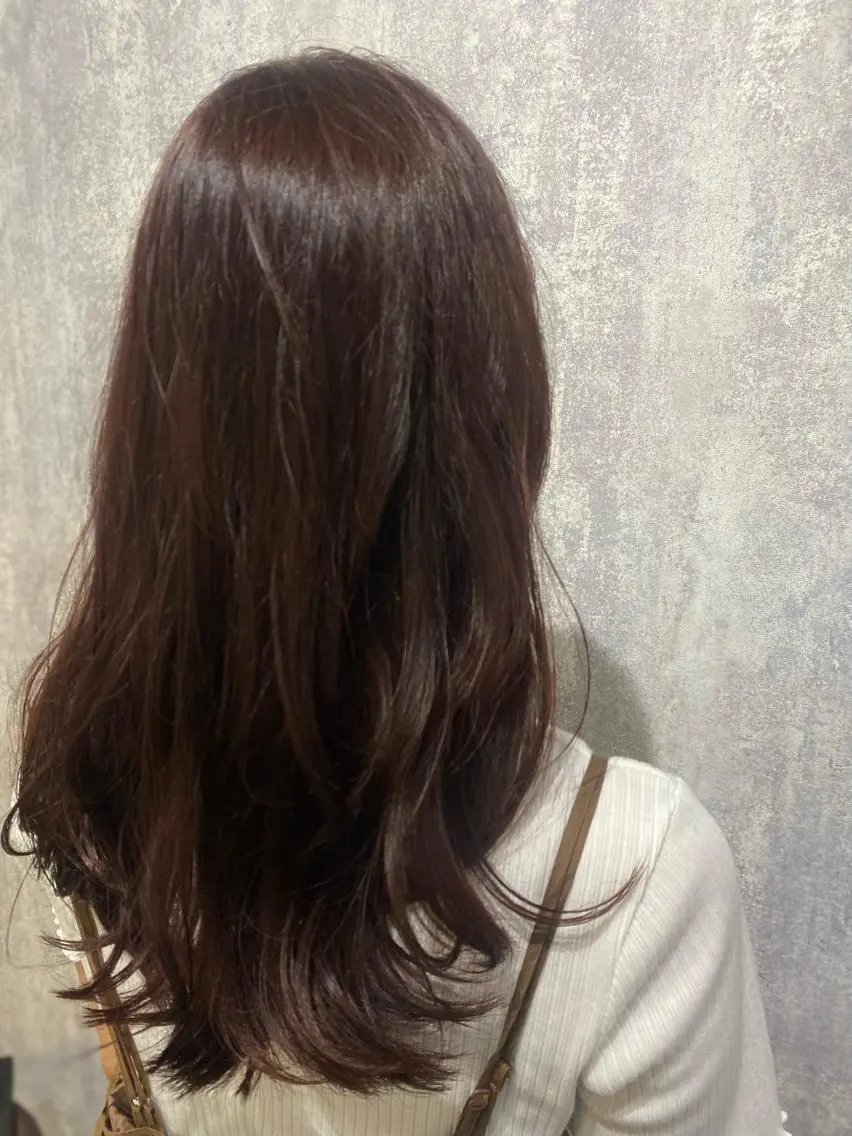 セミロング カラー 詩乃🎀ピンク 暖色系🫧レイヤーのヘアスタイル