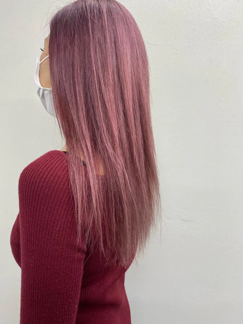 セミロング ピンクラベンダー ヘアカラー トリートメント 小澤大輔 YOLO hairのヘアスタイル