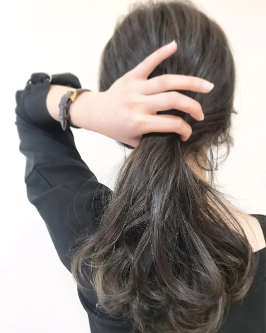 ロング カラー ヘアアレンジ ハイライトカラー ハイライト 馬場 涼平のヘアスタイル