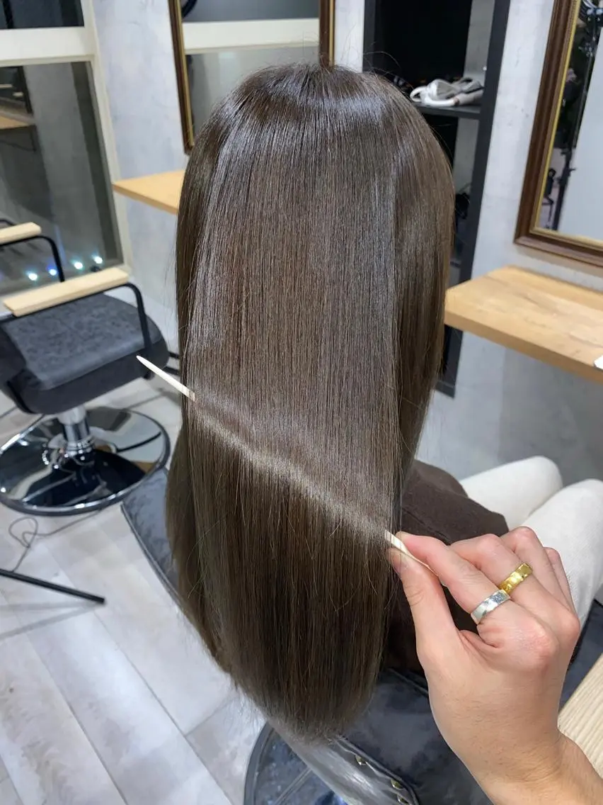ロング カラー アディクシーカラー アクアカラー トリートメント ヘアカラー トリートメント 【美髪矯正】【スト カール】小野村翔太のヘアスタイル