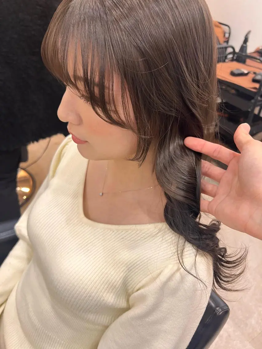 ロング カラー サイドバング ハイトーンカラー✨ 永井大貴のヘアスタイル