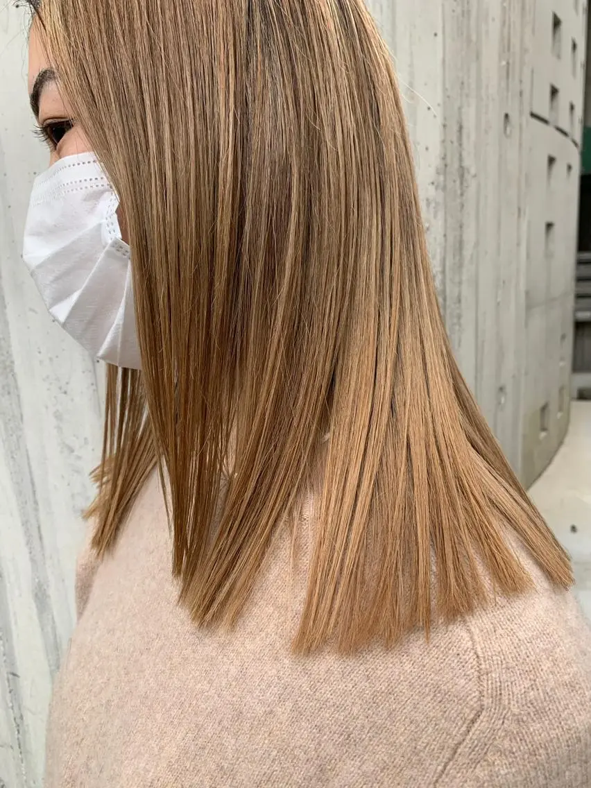 セミロング カラー ハイライトカラー ハイライト 【店長】外国人風 メンズヘア尾上雄輝のヘアスタイル
