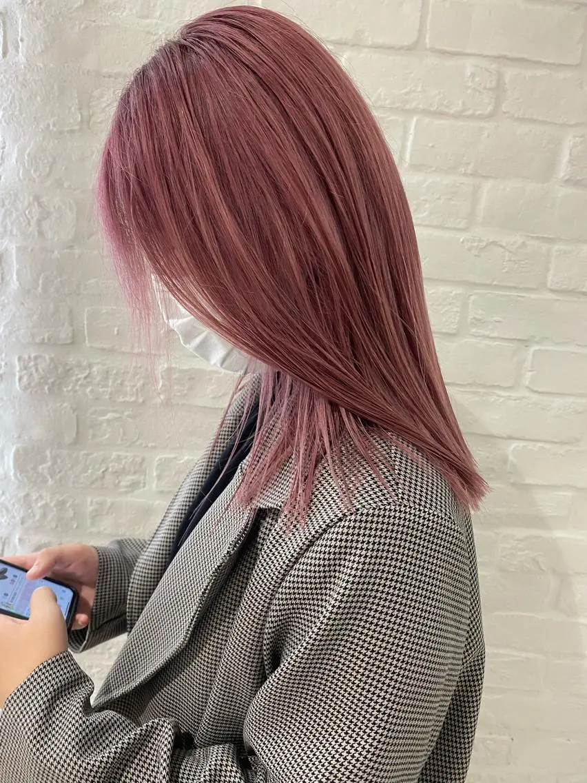 ロング ハイトーン/メンズ 水野翔太のヘアスタイル
