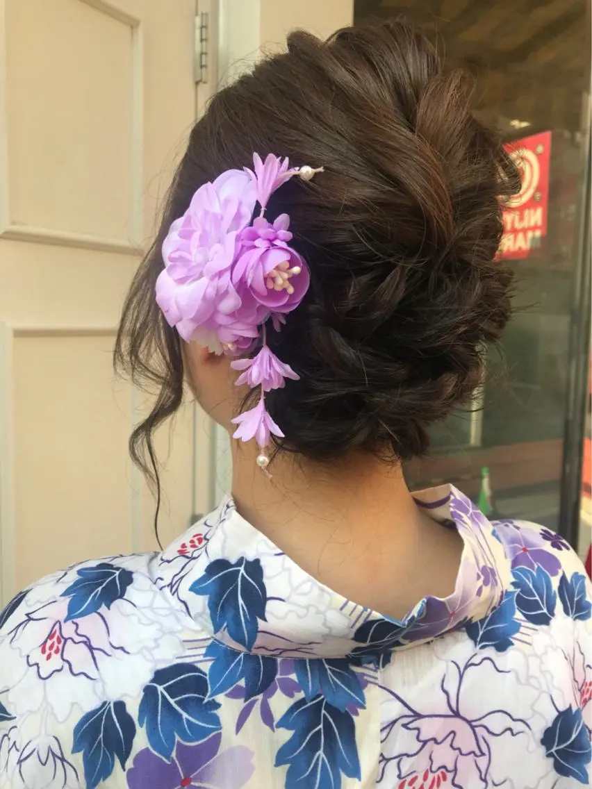 セミロング 浴衣 🫟Blanco🫟 Color&Careのヘアスタイル