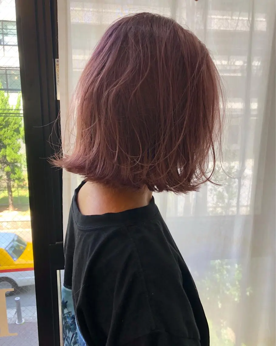 ミディアム カラー ブリーチ ピンクカラー Pia ツボイ ケイタのヘアスタイル